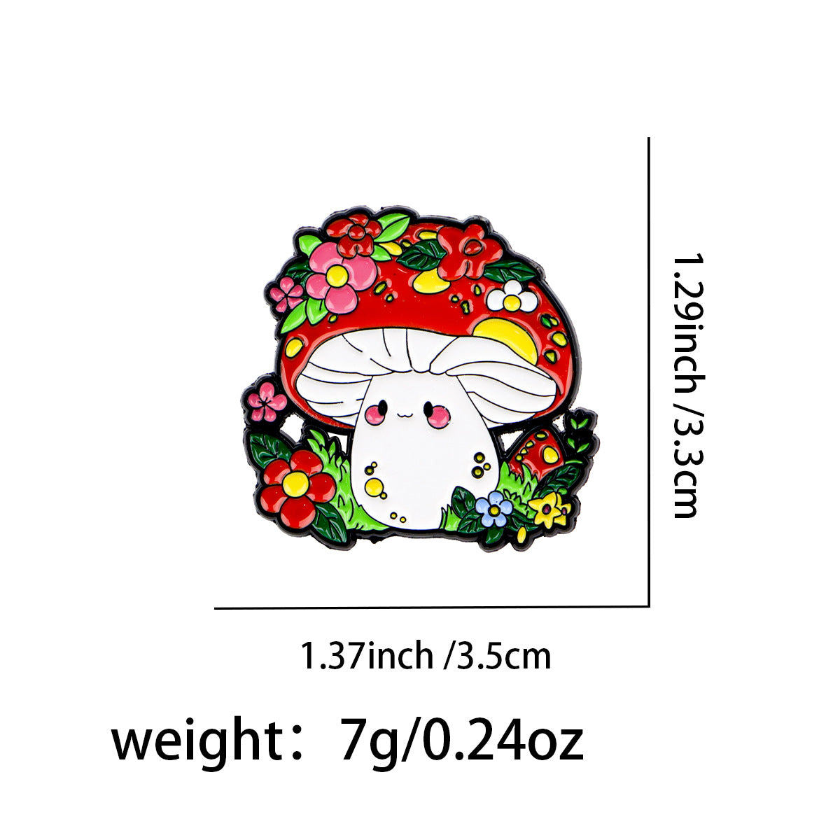 Wholesale Mushroom Brooch Cartoon Metal Badge Accessories