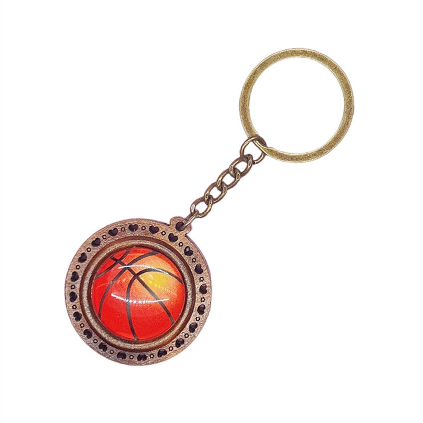 Llavero de béisbol de fútbol de madera al por mayor