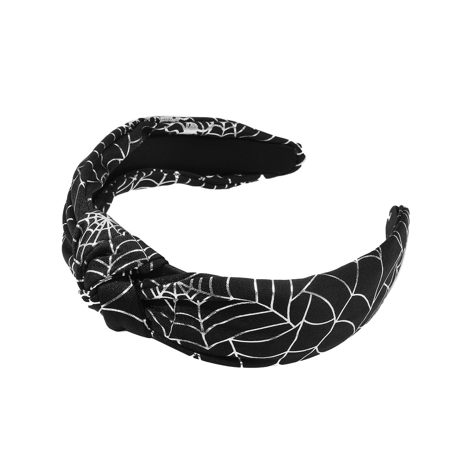 Wholesale Halloween Dark Style Spider Web Skull Fashion New Knotted Wide-brimmed Pearl Headband