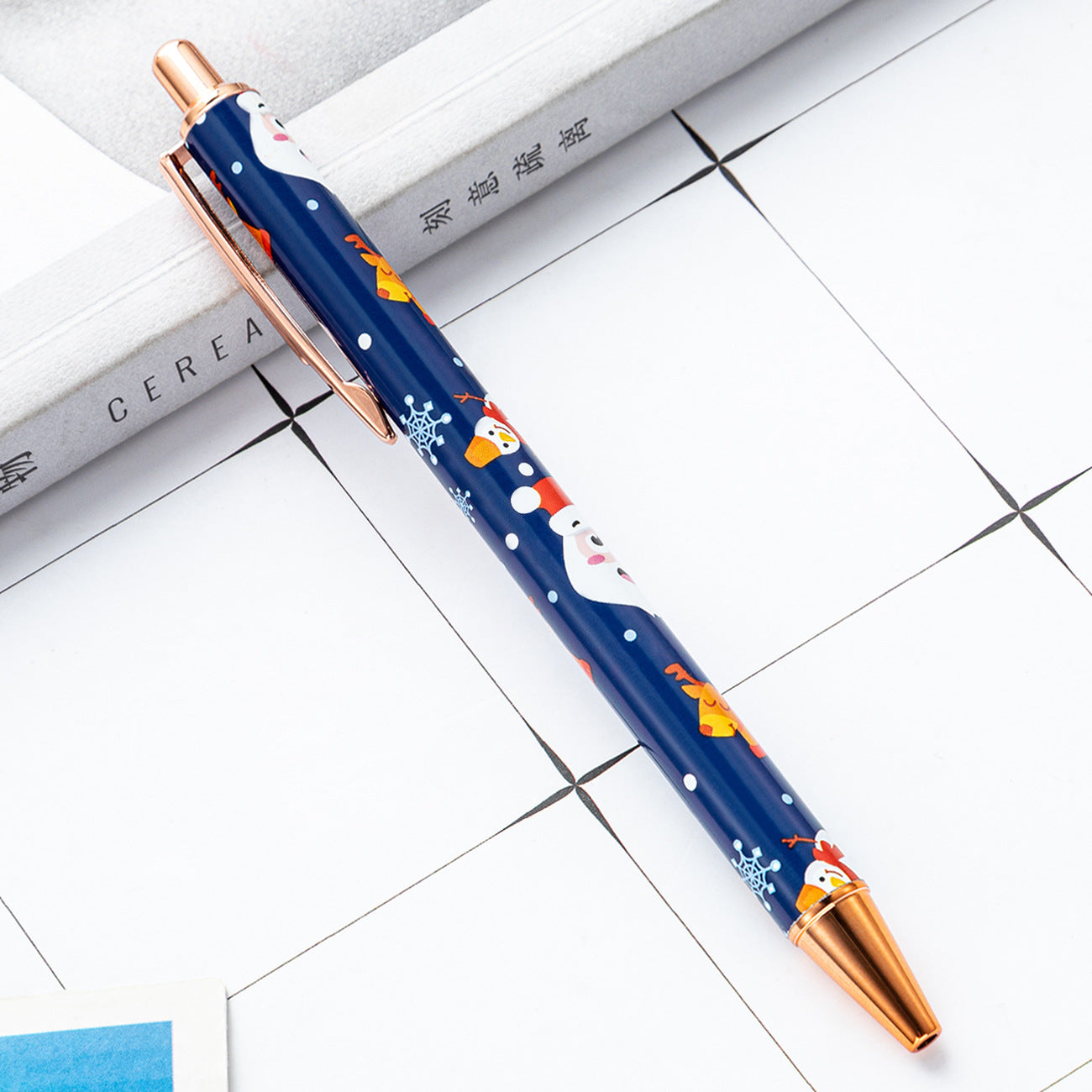 Wholesale 2pcs Pens Cartoon Creative Christmas Series Push Ballpoint Pen