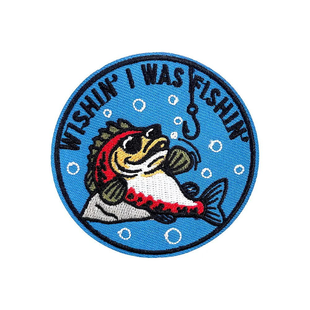 Wholesale Polyester Embroidered Fish Patch Iron On Angler Badge For Hats And Shoes Stylish DIY Accessory