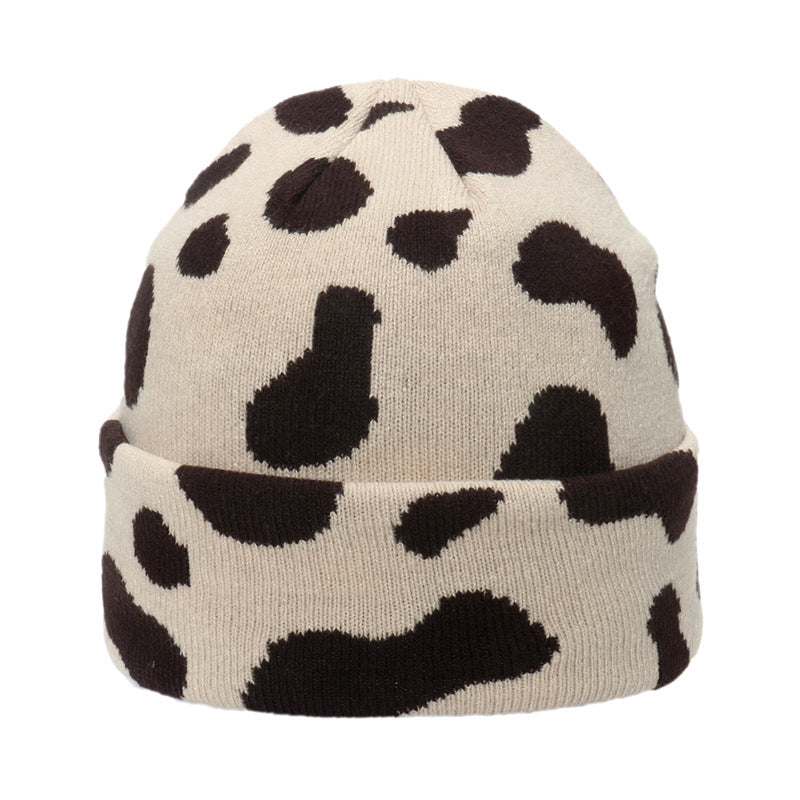 Wholesale Warm Casual All-match Striped Zebra Print Knitted Hat