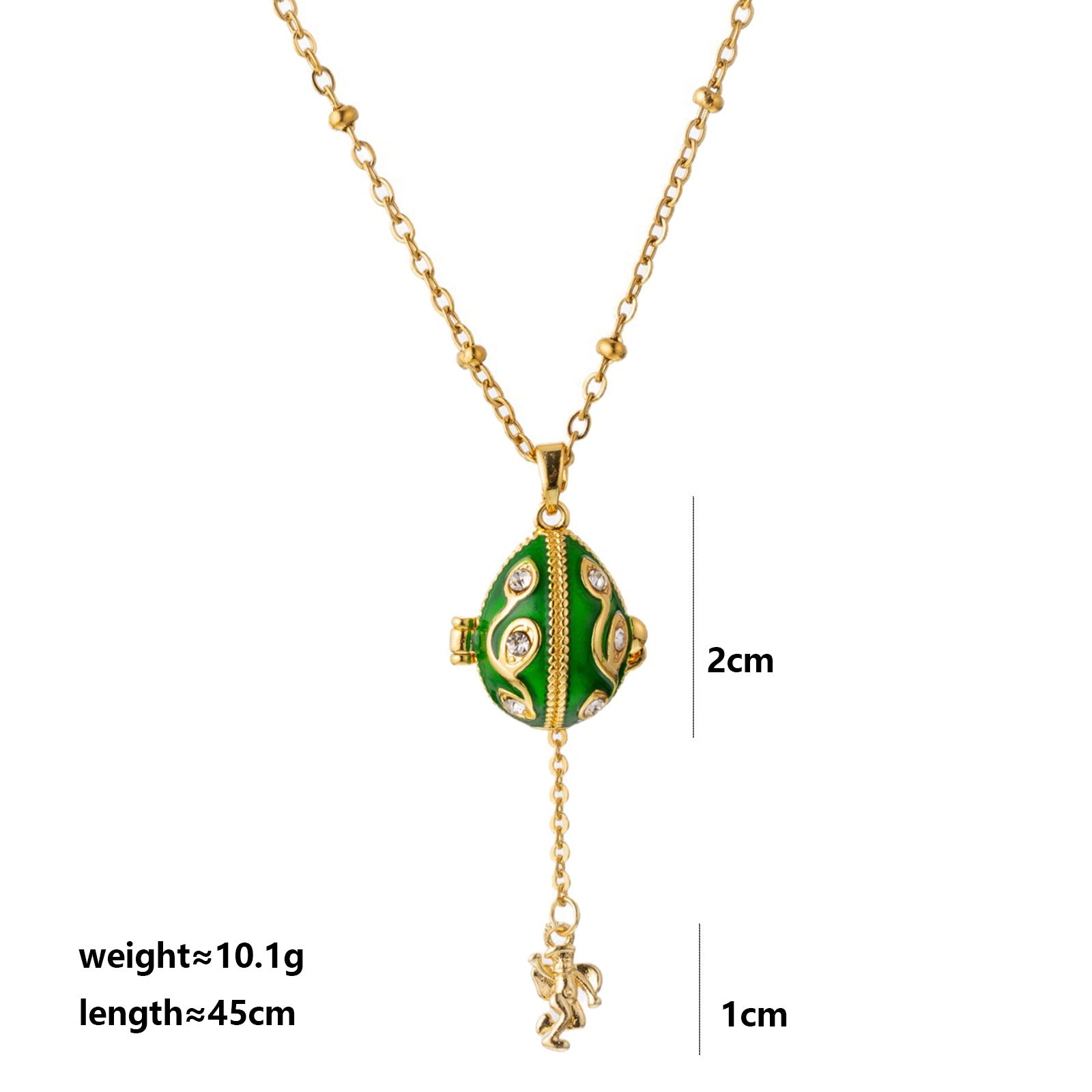 Wholesale Easter Eggs Can Open Little Angel Pendant Copper Necklace