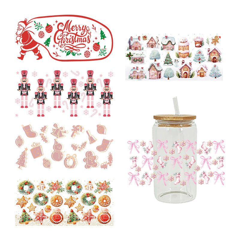 Wholesale Christmas House Cartoon Series 16oz Cup UV DTF Wraps