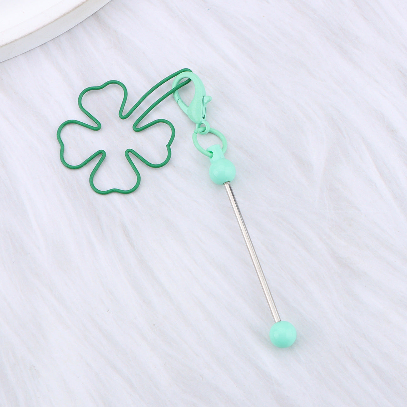 Wholesale Green grass DIY beaded keychain