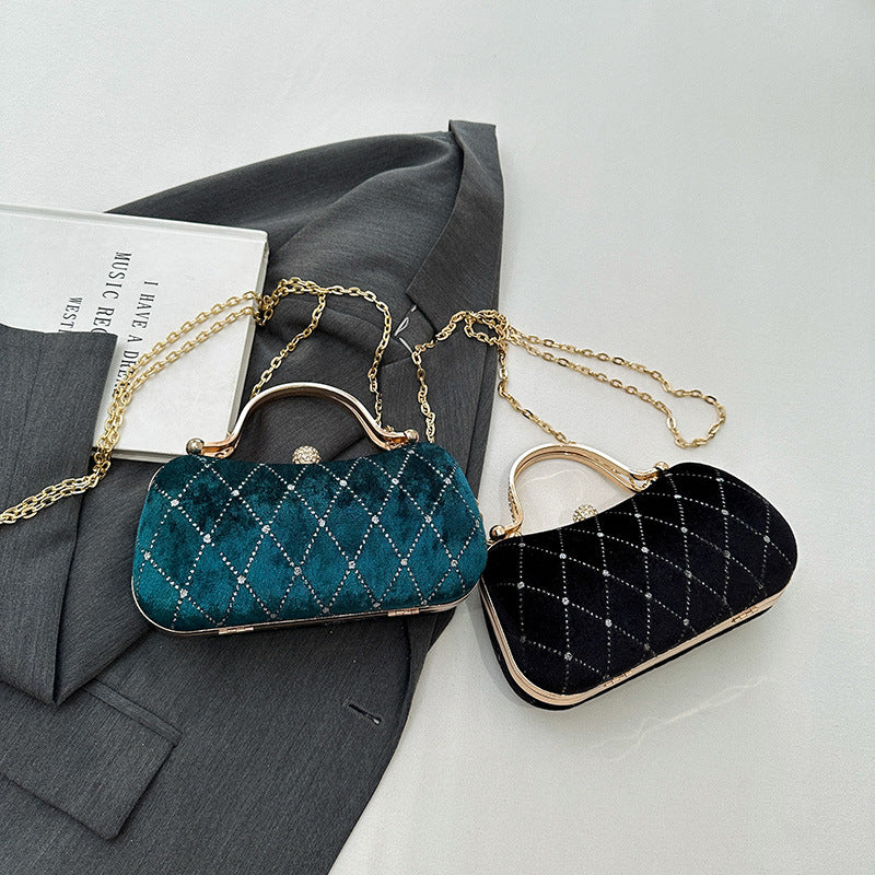 Wholesale velvet ladies shoulder bag Christmas party clutch shoulder bag
