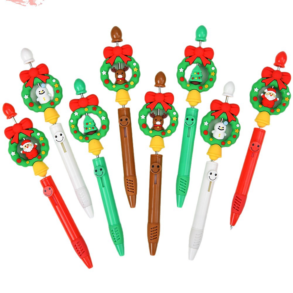 Wholesale 4piece Christmas series beaded gel pen