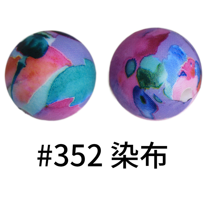 Wholesale 50pcs 16mm Print Silicone Beads Colorful Silicone Water Transfer Beads