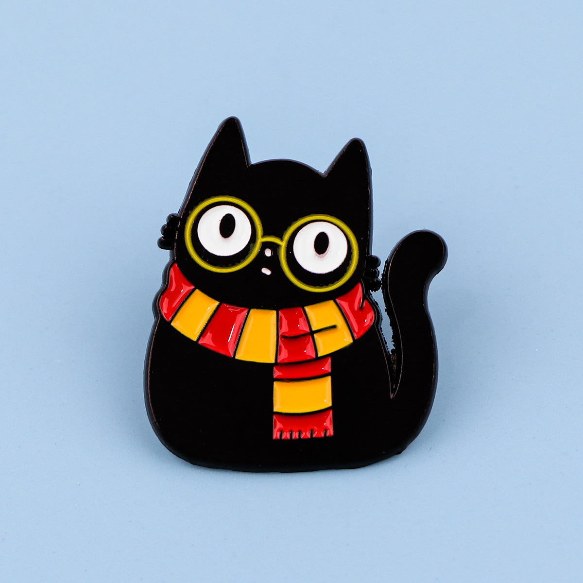 Wholesale Cute Black Cat Brooch Cartoon Metal Badge Clothing Brooch Accessories