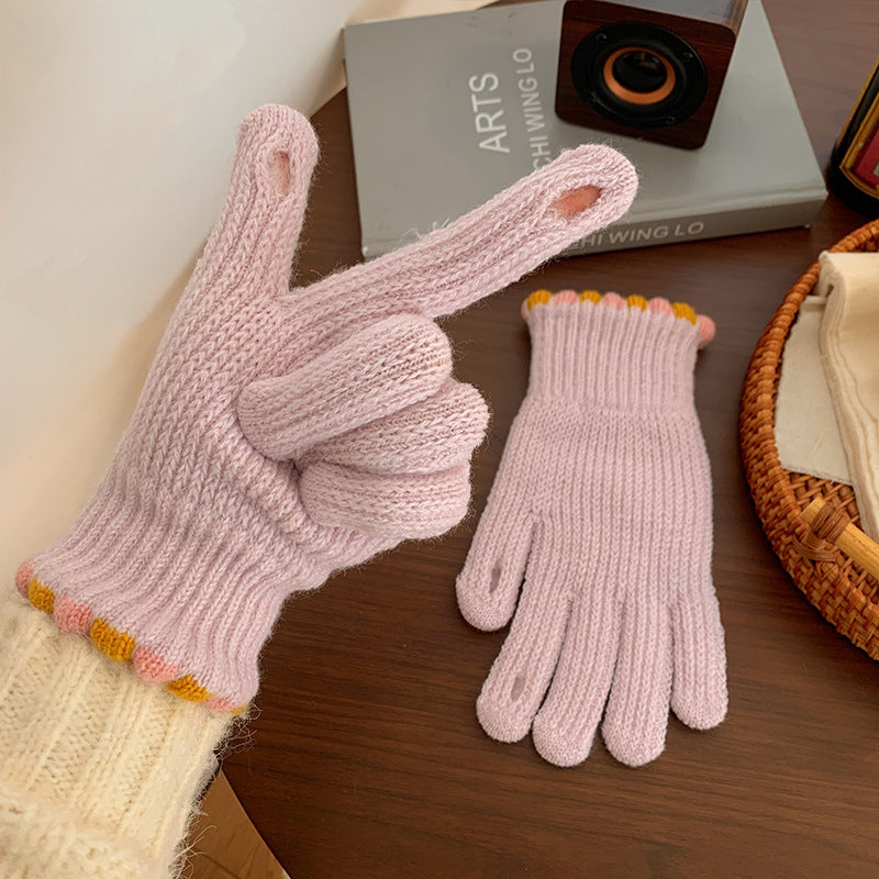 Wholesale Fingerless Candy Color Windproof Warm Gloves