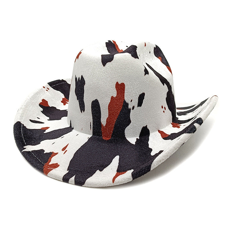 Wholesale Leopard print western cowboy hat cow print sun hat retro hat