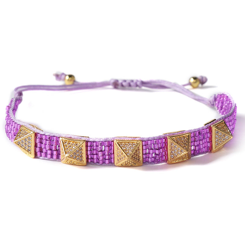 Wholesale Fashion Simple Bohemian Hand-woven Diamond Bracelet