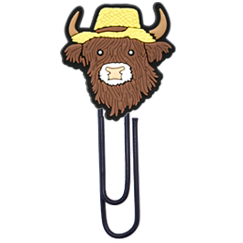 Wholesale  Random 50pcs/pack   Highland Cattle Yak Paper Clip Bookmark