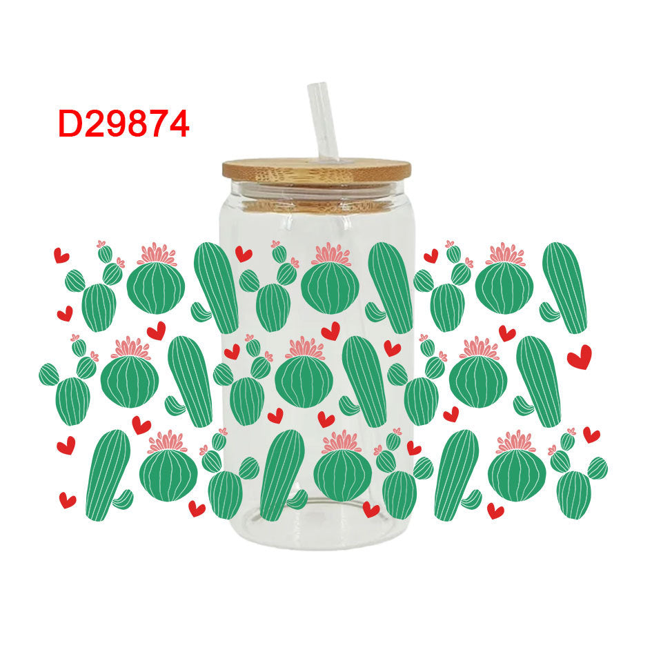 Wholesale Uv Transfer Sticker Glass Cup 16oz Cup UV DTF Wraps