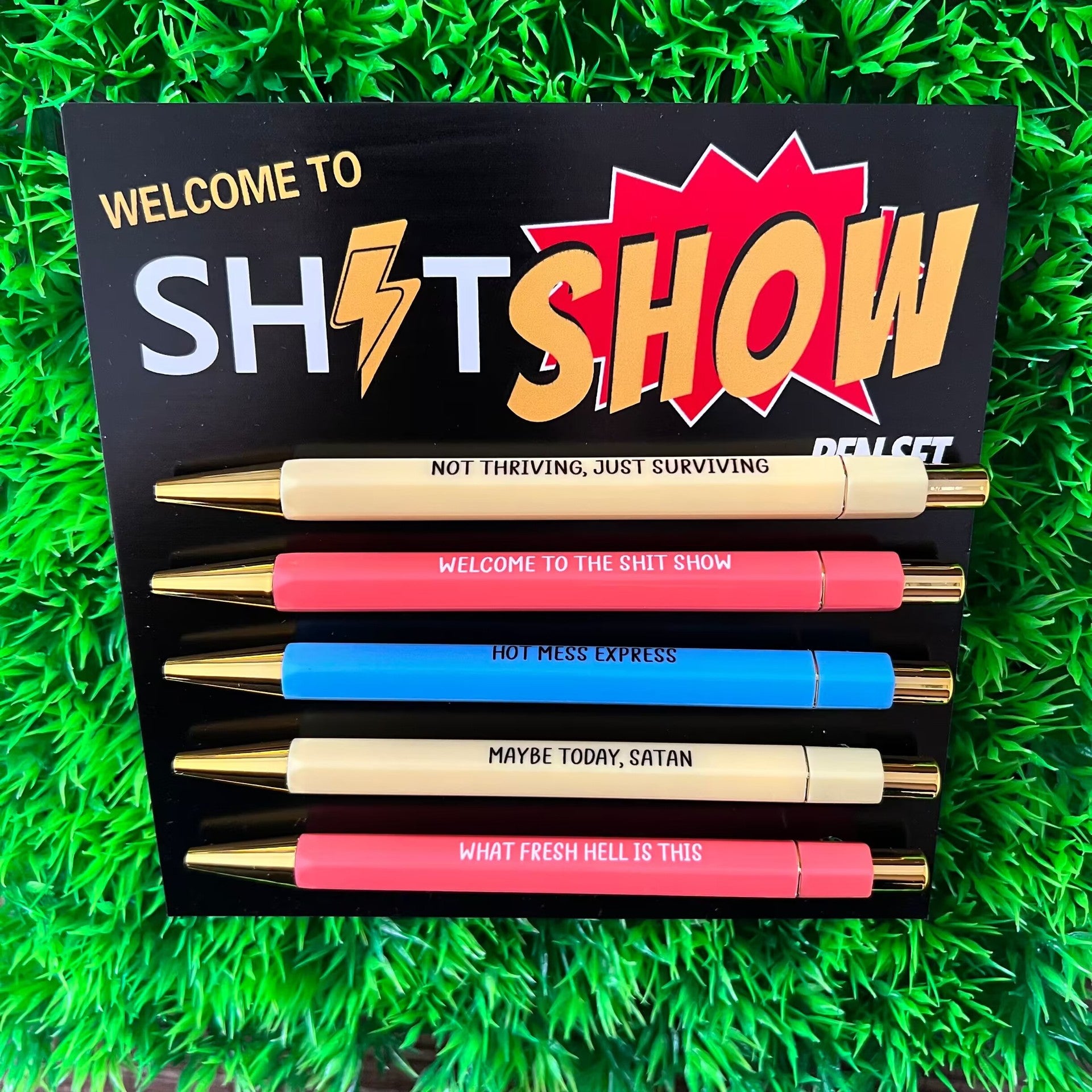 Wholesale Nurse Theme Incentive Text FUCK Plastic Pen 5 Pieces/set