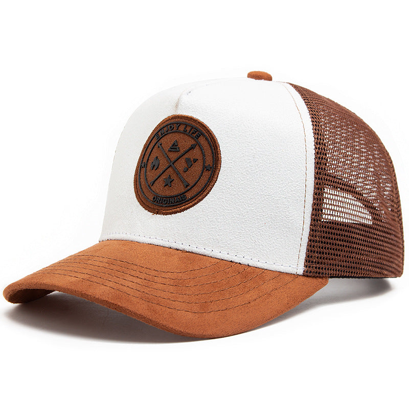 Wholesale Round Logo Suede Mesh Versatile Sun Visor Hip-hop Hat