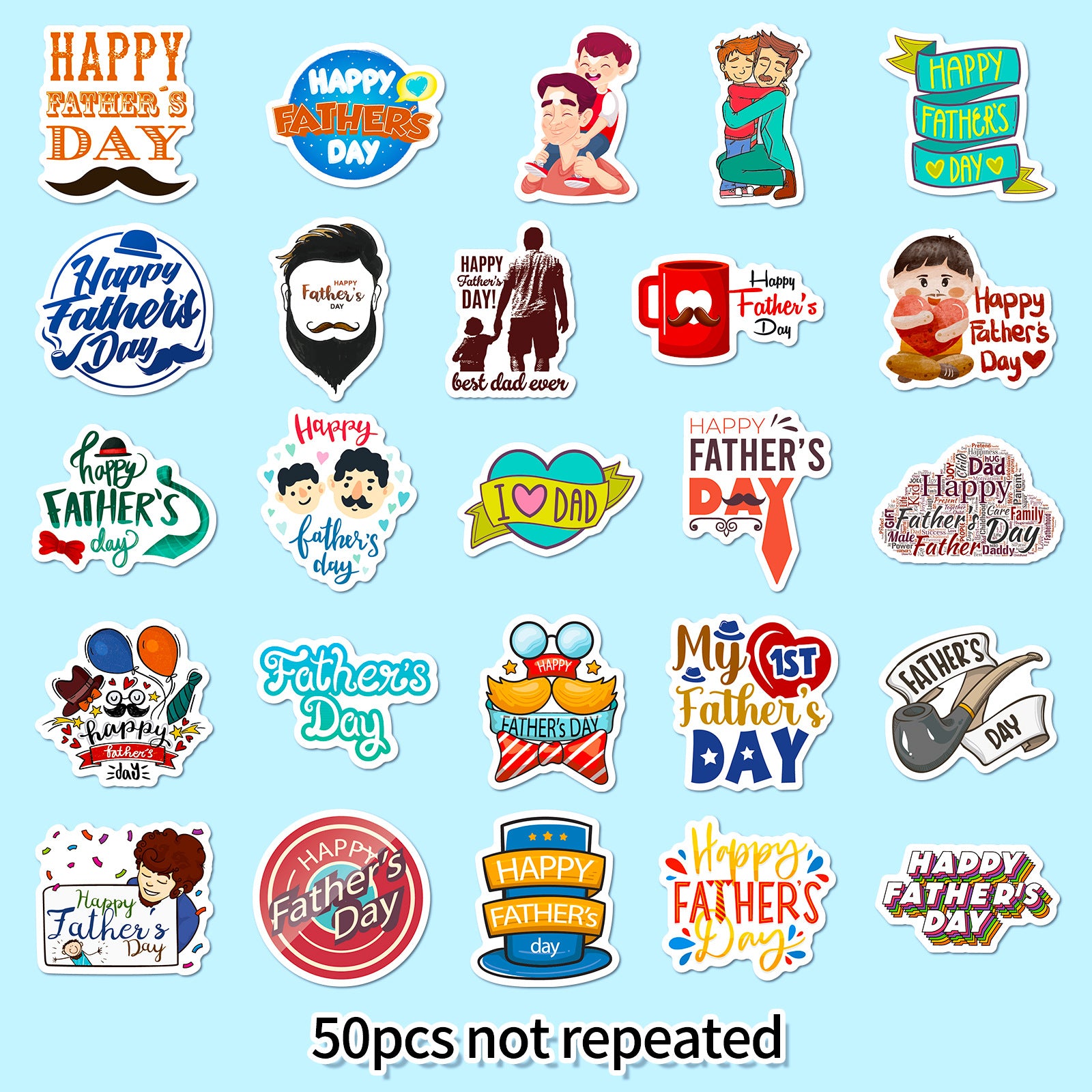 Wholesale Cartoon Father's Day Celebration Stickers