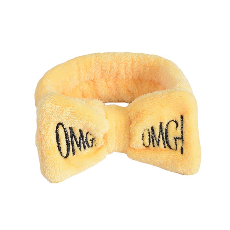 Wholesale Flannel Face Wash Makeup Bow Knot Plush Headband