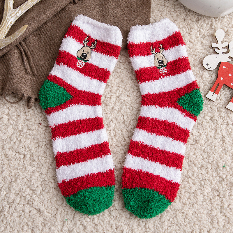 Wholesale Christmas Socks with Plush and Thick Sleep Socks