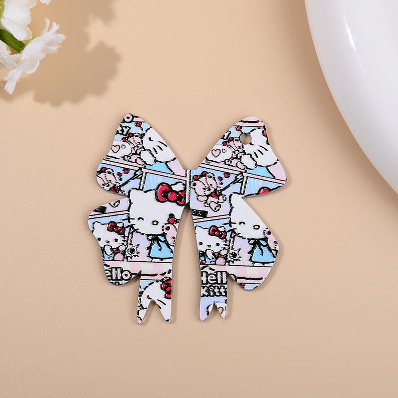 Wholesale 10pcs/ pack butterfly print hanging pendant diy keychain pendant