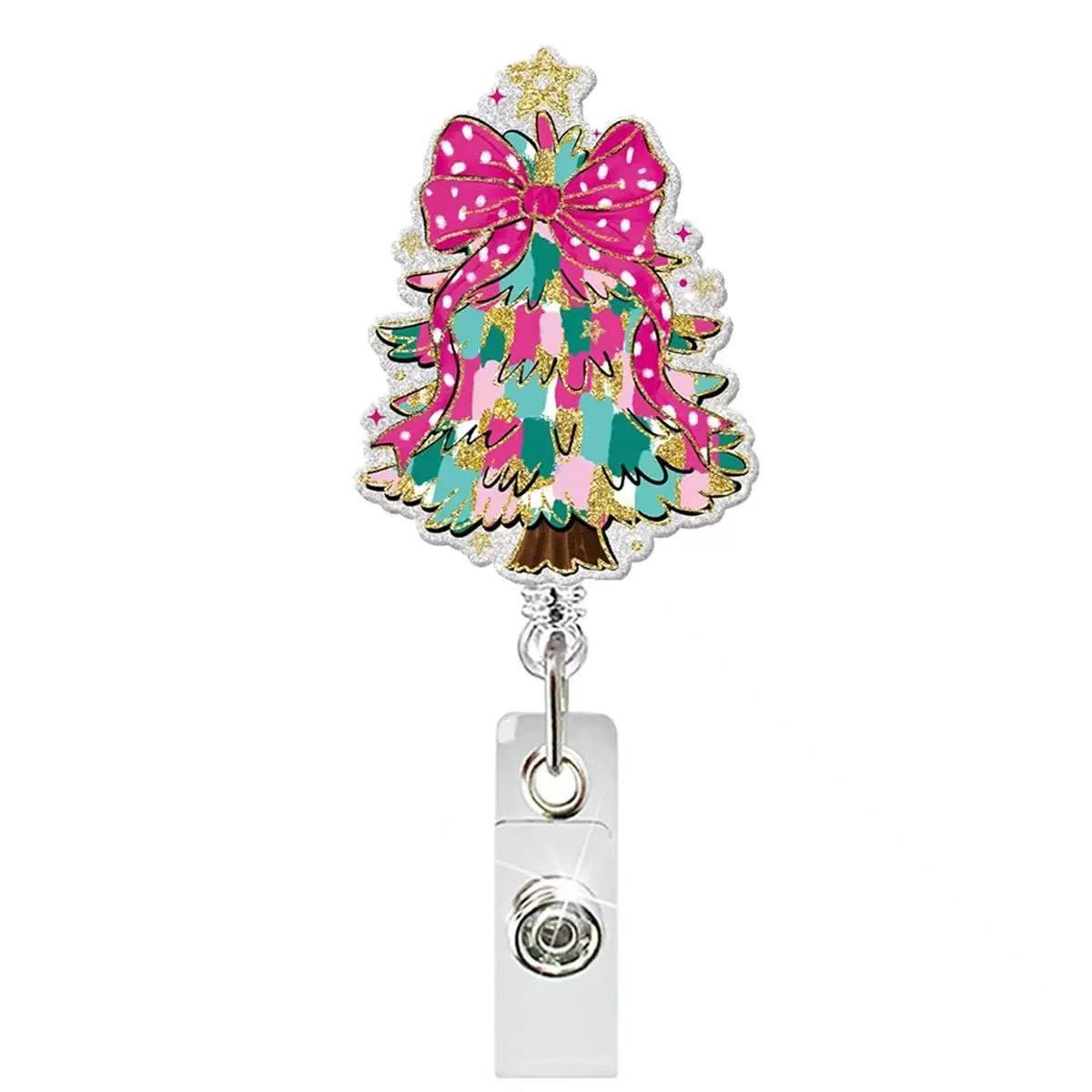 Wholesale Bow Christmas Tree  Badge Reels