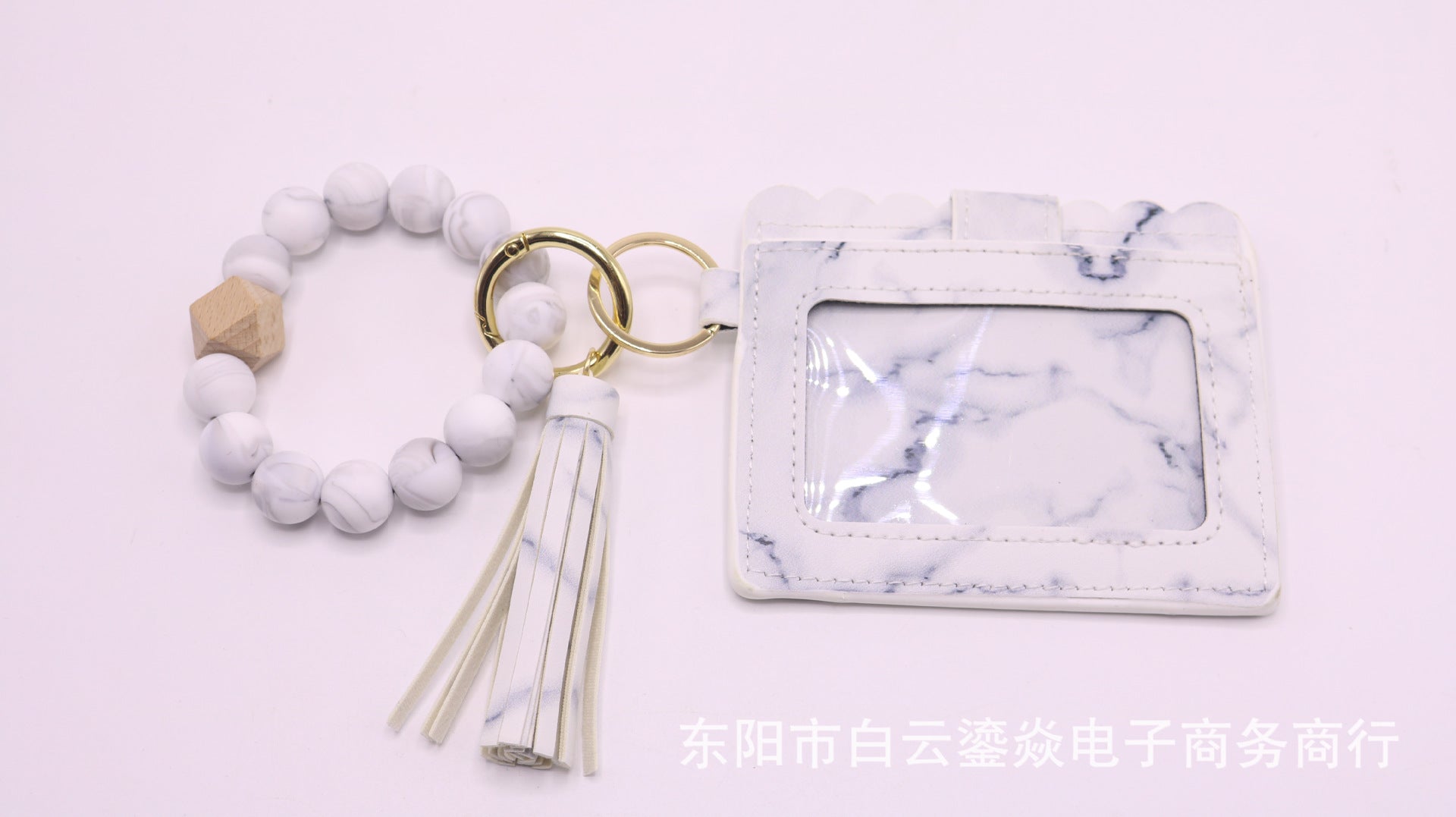 Wholesale 5pcs/pack Keychain Card Holder Pu Tassel Id Bag Wrist Keychains