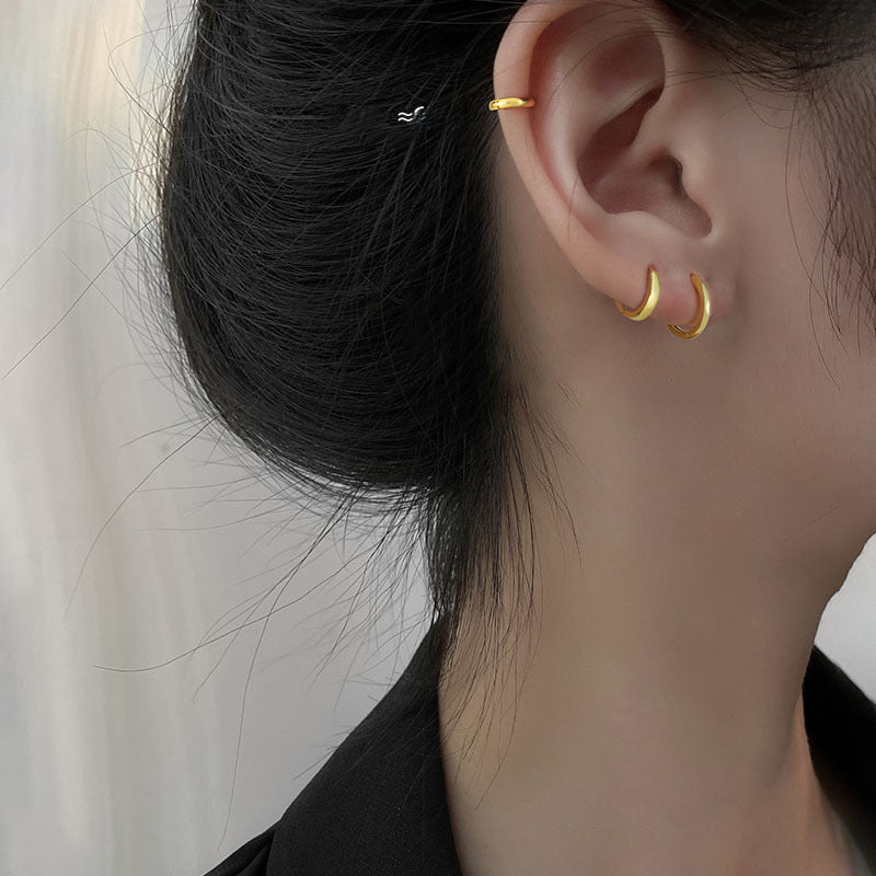 Wholesale Silver earrings ear bone studs plain hoop earrings
