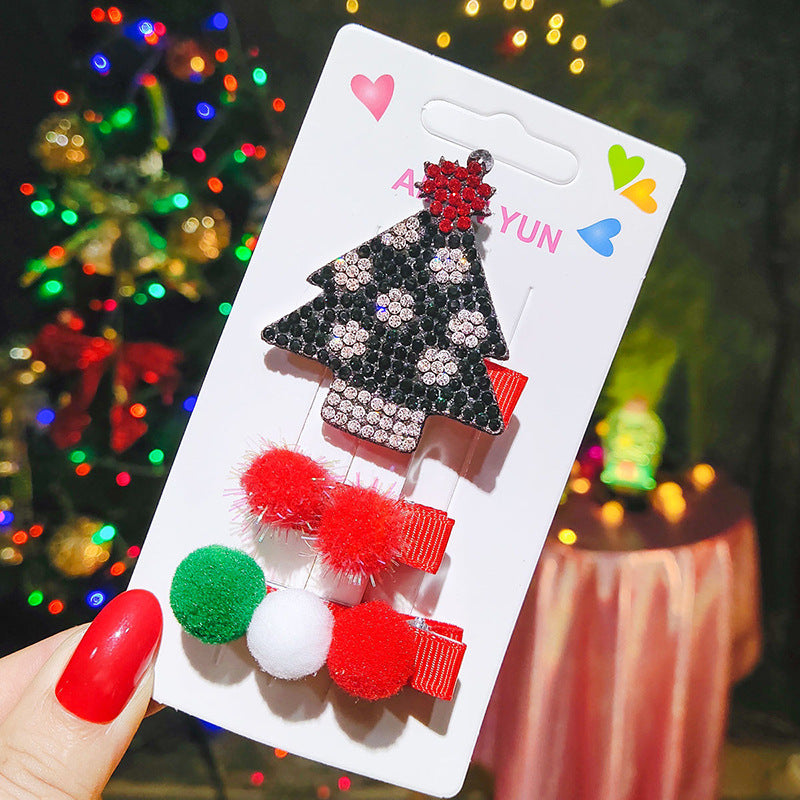 Wholesale Christmas Tree Snowman Fabric Hairpins