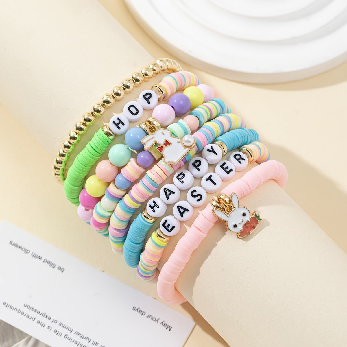 Wholesale Easter Rabbit Carrot Easter Egg Soft Ceramic Bracelet