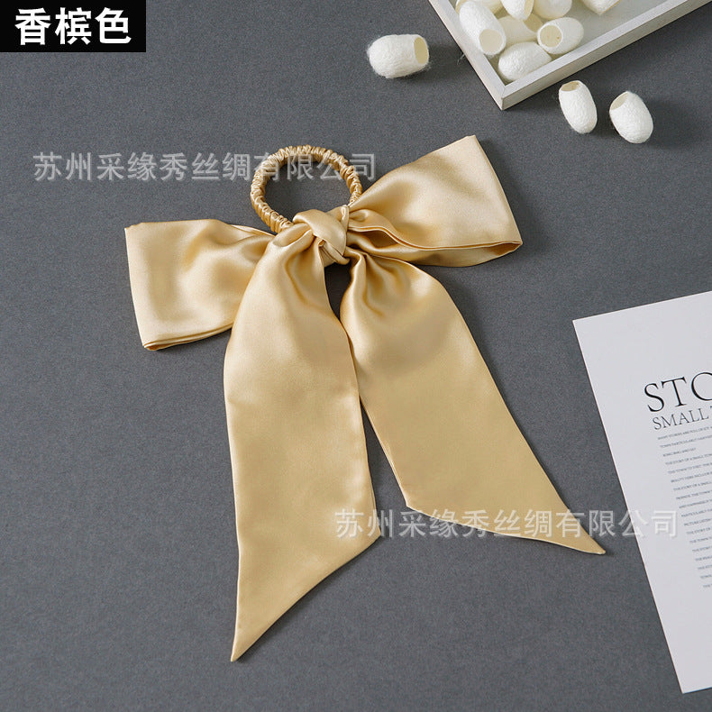 Wholesale hair rope hair accessories bow silk hair ring Hair Scrunchies