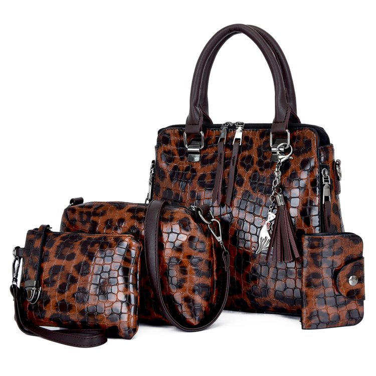 Wholesale PU Leopard Shoulder Bag Set