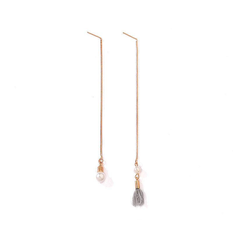 Wholesale  Long Tassel Pearl Earrings Love Earrings