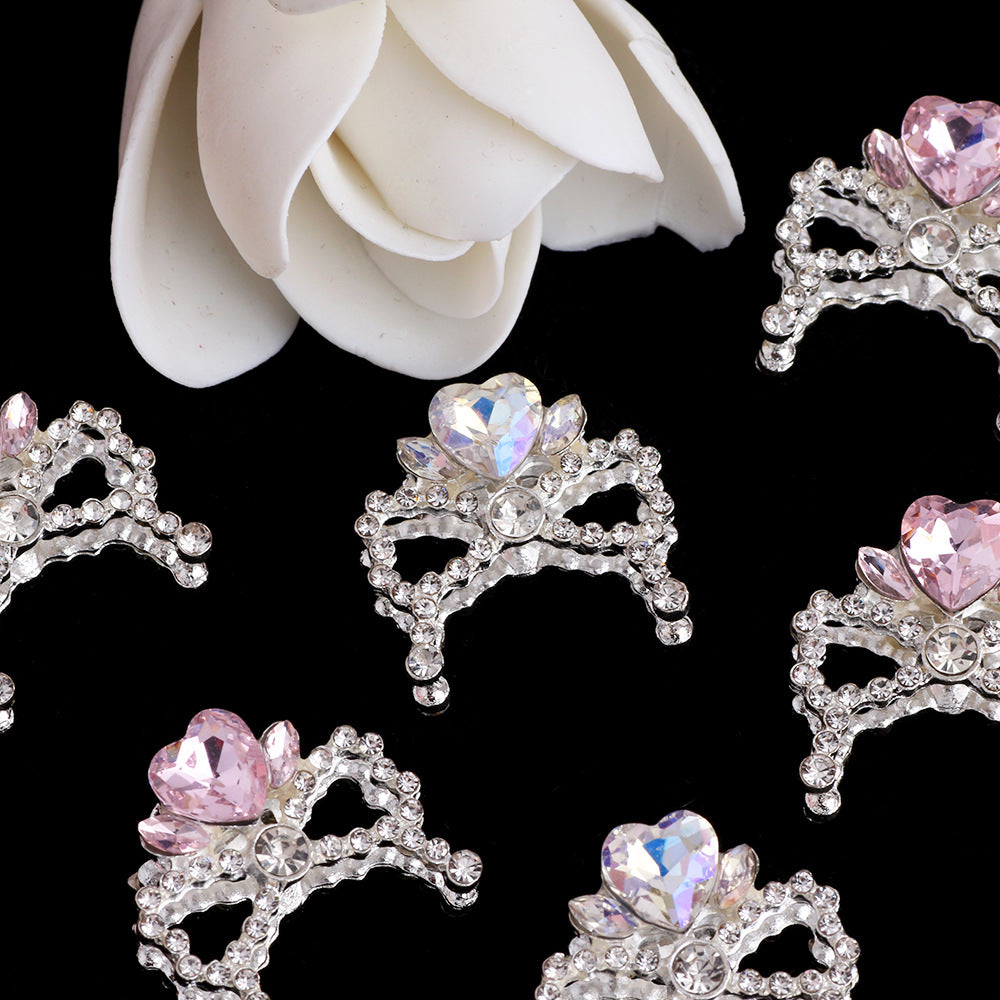 Wholesale 5pcs/pack Alloy crystal crown diamond ball four-way hole beads DIY  accessories