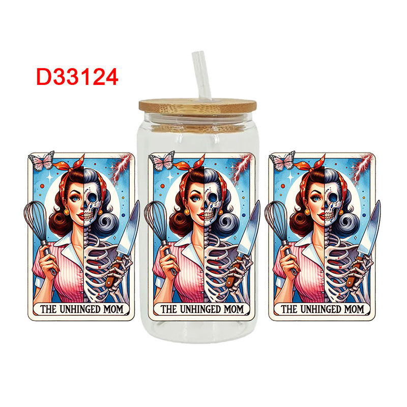 Wholesale Skeleton Bull 16oz Cup UV DTF Wraps