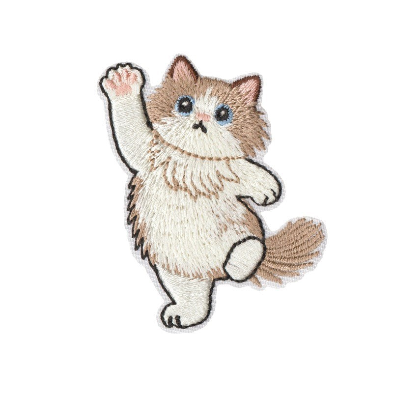 Wholesale 9 Piece Cute Cat Embroidery Patches Iron On DIY Decorative Accent For Clothing Bags