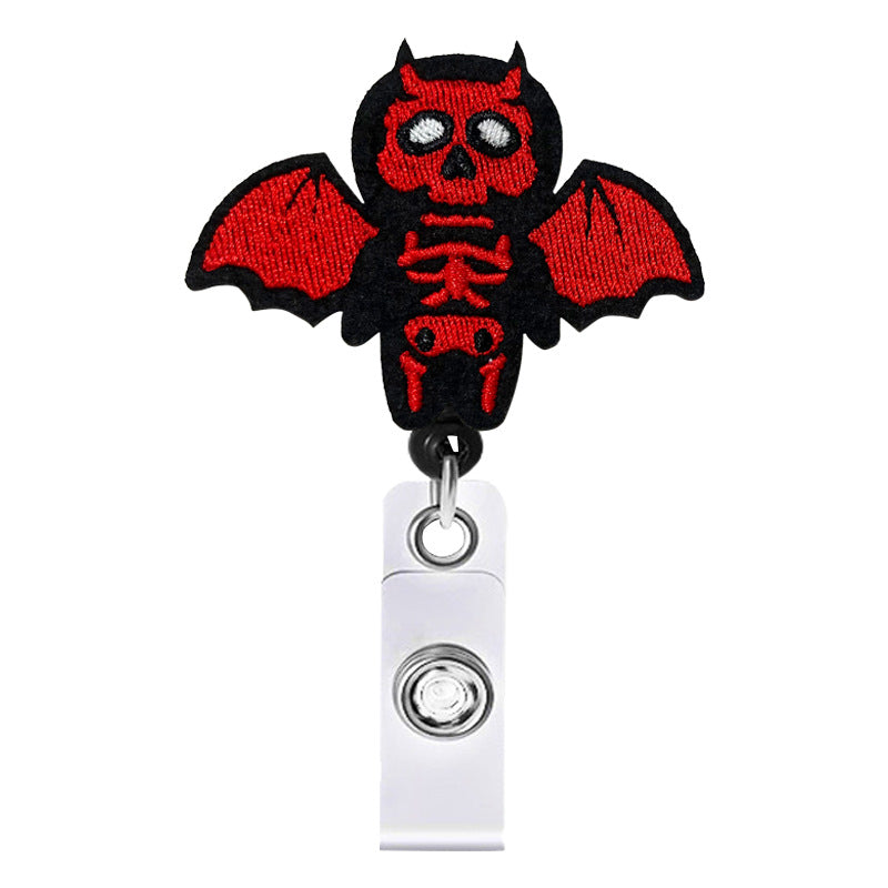 Wholesale Badge Reels Halloween Cartoon Felt Retractable Keychain