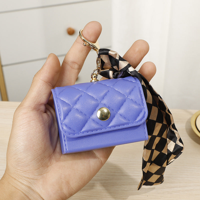 Wholesale Pu Lipstick Bag Silk Scarf Coin Purse Keychain