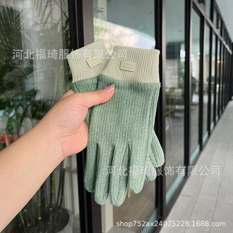 Wholesale Corduroy Plus Velvet Touch Screen Cold-proof Warm Gloves