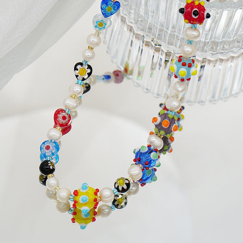 Wholesale Dopamine Candy Cubes Glass Necklaces