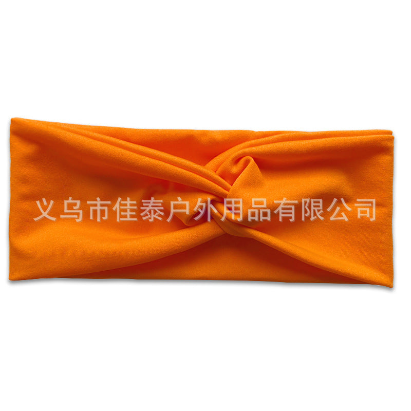 Wholesale Women's Solid Color Cross Hair Band Elastic Wide-brimmed Hair Band Exercise Running Sweat-absorbent Headband