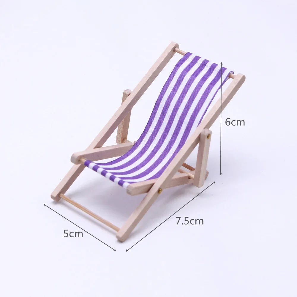 Wholesale Dollhouse wooden beach chair model