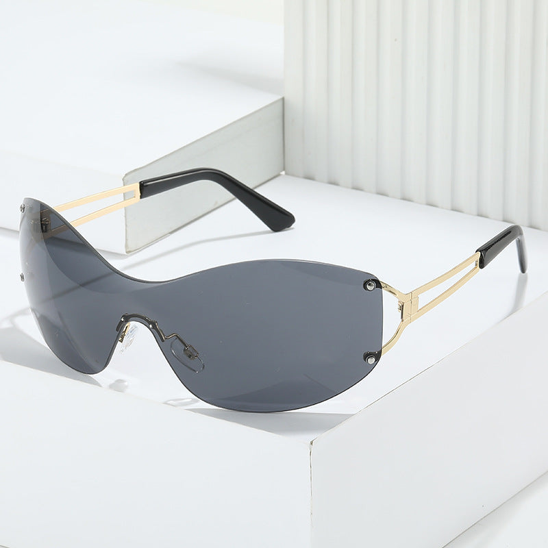 Wholesale Frameless One-piece Large Frame Sunglasses
