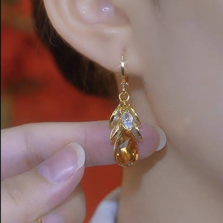 Wholesale Exquisite Design Sense brown Wheat Atmospheric Fashion Elegant Trend Earrings