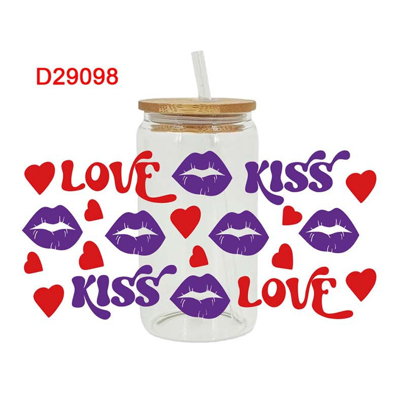 Wholesale Love Lipstick Valentine's Day 16oz Cup UV DTF Wraps