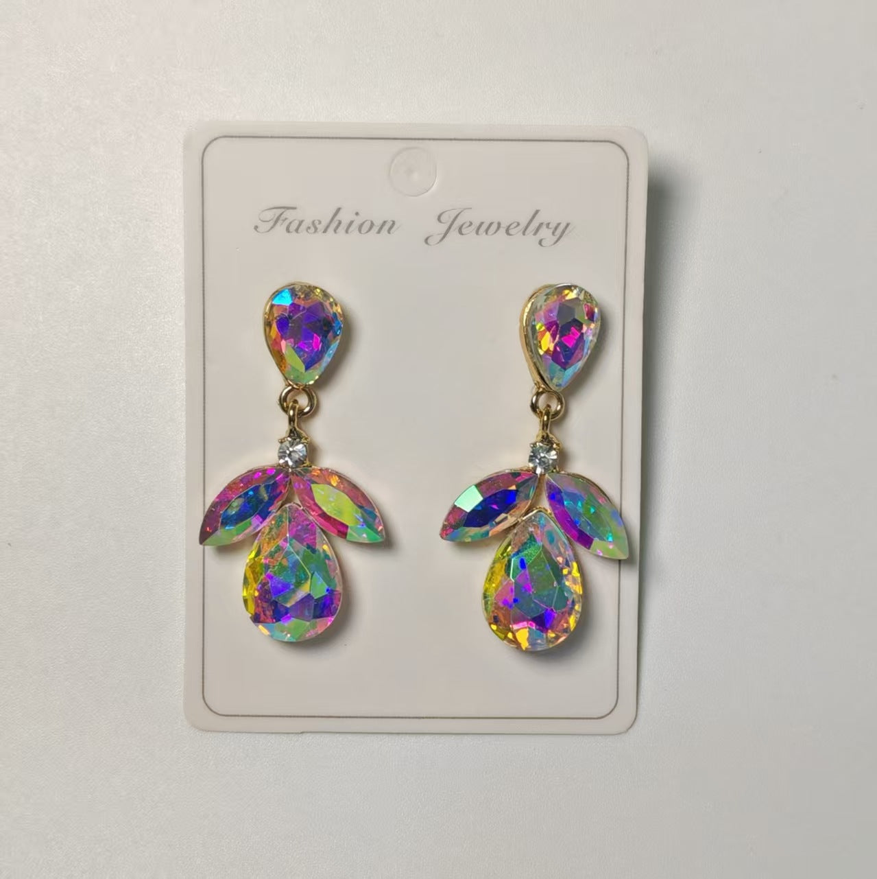 Wholesale Cross-Border Amazon Hot-Selling Diamond-Encrusted Earrings,  Multi-Layered Leaf Earrings,  High-End Earrings Wholesale Earrings