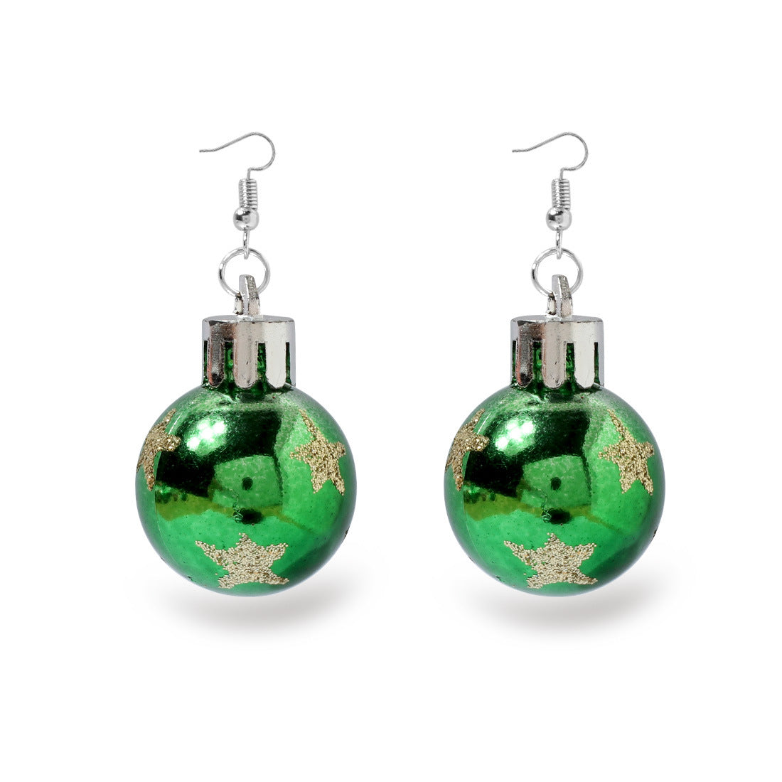 Wholesale Christmas Glitter Electroplated Ball Earrings