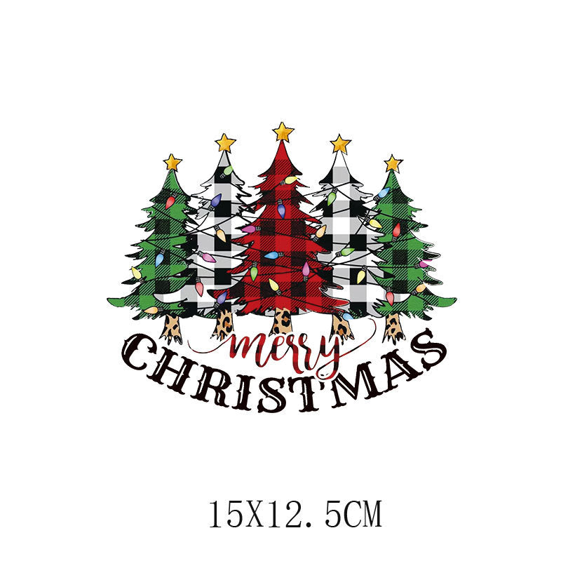 Wholesale Christmas tree letter heat transfer printing  UV DTF Ready to Press Transfers Wraps