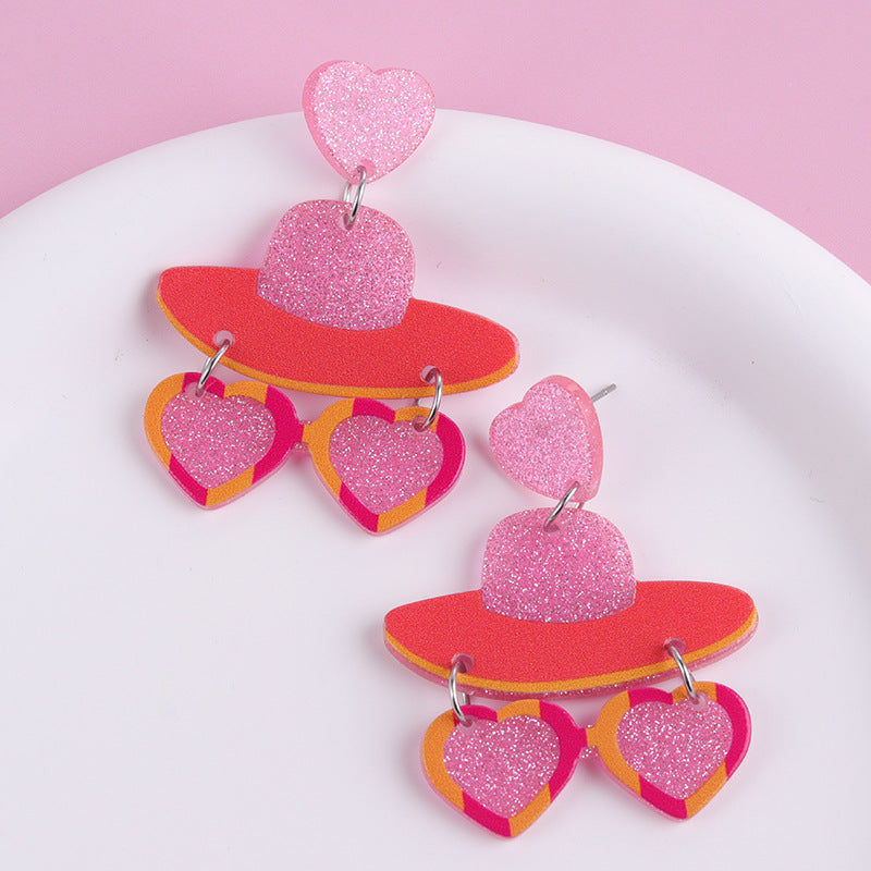 Wholesale Valentine's Day Tassel Balloon Love Acrylic Print Simple Fashion Earrings