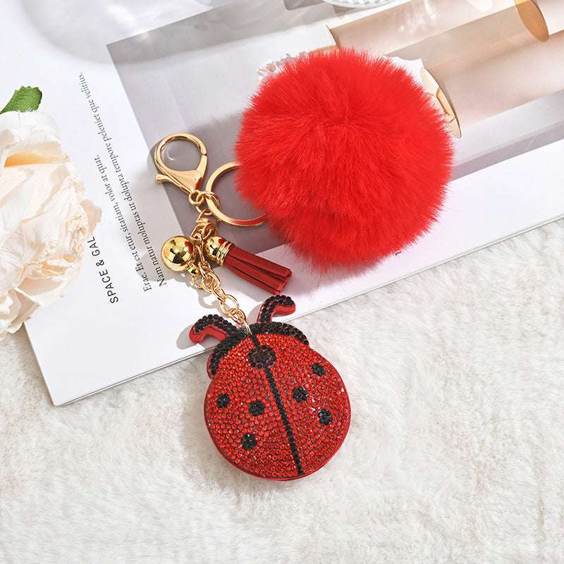 Wholesale Ladybug Rhinestone Keychain