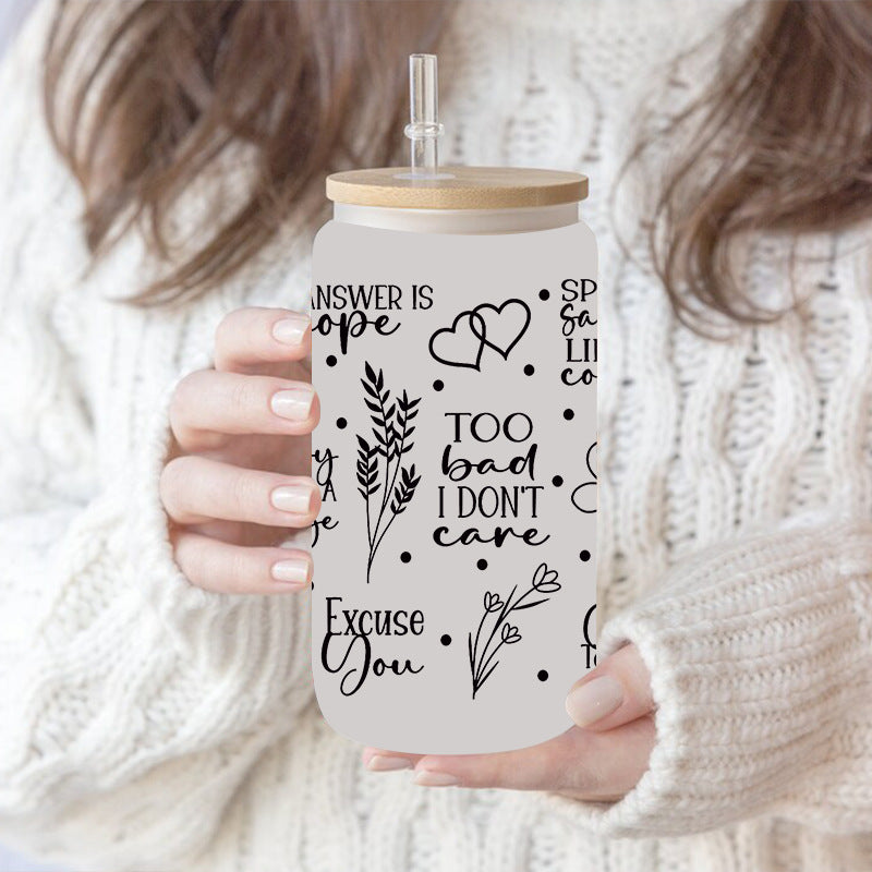 Wholesale Colorful English sentences 16oz Cup UV DTF Wraps